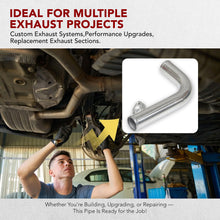 Load image into Gallery viewer, 2.5 inch 90 Degree pipe with Type-S / Type-RS Flange Chrome
