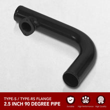 Load image into Gallery viewer, 2.5 inch 90 Degree pipe with Type-S / Type-RS Flange Black
