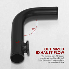 Load image into Gallery viewer, 2.5 inch 90 Degree pipe with Type-S / Type-RS Flange Black
