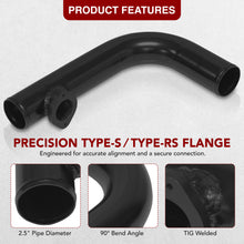 Load image into Gallery viewer, 2.5 inch 90 Degree pipe with Type-S / Type-RS Flange Black

