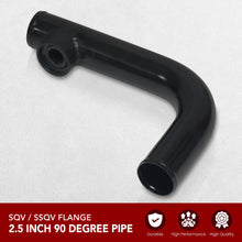 Load image into Gallery viewer, 2.5 inch 90 Degree pipe with SQV / SSQV Flange Black
