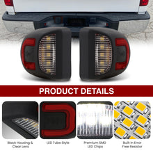 Load image into Gallery viewer, Chevrolet Silverado Tahoe Suburban 1999-2013 / GMC Sierra Yukon 1999-2013 / Cadillac Escalade 2002-2006 White &amp; Red Bar SMD LED License Plate Lights Clear Len
