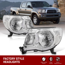 Load image into Gallery viewer, Toyota Tacoma 2005-2011 Factory Style Headlights Chrome Housing Clear Len Clear Reflector

