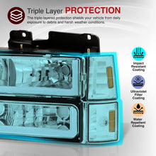 Load image into Gallery viewer, GMC C/K 1500 2500 3500 1994-2000 LED DRL Bar Factory Style Headlights + Bumpers + Corners Chrome Housing Clear Len Amber Reflector
