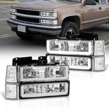 Load image into Gallery viewer, GMC C/K 1500 2500 3500 1994-2000 LED DRL Bar Factory Style Headlights + Bumpers + Corners Chrome Housing Clear Len Clear Reflector
