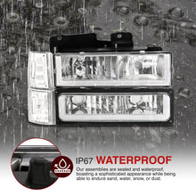 Load image into Gallery viewer, GMC C/K 1500 2500 3500 1994-2000 LED DRL Bar Factory Style Headlights + Bumpers + Corners Chrome Housing Clear Len Clear Reflector
