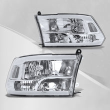 Load image into Gallery viewer, Dodge Ram 1500 2009-2018 / Ram 2500 3500 2010-2018 LED DRL Bar Factory Style Headlights Chrome Housing Clear Len Clear Reflector (Dual / Quad Models Headlamps Only)

