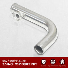 Load image into Gallery viewer, Universal 2.5 inch 90 Degree pipe with SQV / SSQV Flange Chrome
