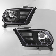 Load image into Gallery viewer, Ford Mustang 2010-2014 Factory Style Headlights Black Housing Clear Len Clear Reflector
