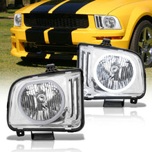 Load image into Gallery viewer, Ford Mustang 2005-2009 LED DRL Halo Headlights Chrome Housing Clear Len Clear Reflector (Halogen Models Only)

