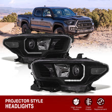 Load image into Gallery viewer, Toyota Tacoma 2016-2023 Factory Style Projector Headlights Black Housing Clear Len Clear Reflector (Models with Factory LED DRL Headlights Only)
