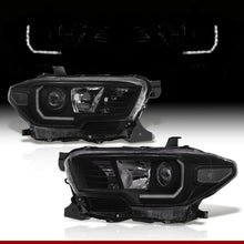 Load image into Gallery viewer, Toyota Tacoma 2016-2023 Factory Style Projector Headlights Black Housing Clear Len Clear Reflector (Models with Factory LED DRL Headlights Only)
