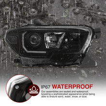 Load image into Gallery viewer, Toyota Tacoma 2016-2023 Factory Style Projector Headlights Black Housing Clear Len Clear Reflector (Models with Factory LED DRL Headlights Only)
