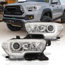 Load image into Gallery viewer, Toyota Tacoma 2016-2023 Factory Style Projector Headlights Chrome Housing Clear Len Clear Reflector (Models with Factory LED DRL Headlights Only)
