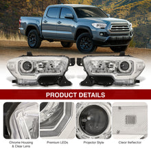 Load image into Gallery viewer, Toyota Tacoma 2016-2023 Factory Style Projector Headlights Chrome Housing Clear Len Clear Reflector (Models with Factory LED DRL Headlights Only)
