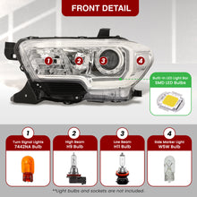 Load image into Gallery viewer, Toyota Tacoma 2016-2023 Factory Style Projector Headlights Chrome Housing Clear Len Clear Reflector (Models with Factory LED DRL Headlights Only)
