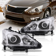 Load image into Gallery viewer, Nissan Altima Sedan 2013-2015 Factory Style Projector Headlights Chrome Housing Clear Len Clear Reflector (Halogen Models Only)
