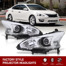 Load image into Gallery viewer, Nissan Altima Sedan 2013-2015 Factory Style Projector Headlights Chrome Housing Clear Len Clear Reflector (Halogen Models Only)
