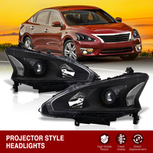 Load image into Gallery viewer, Nissan Altima Sedan 2013-2015 Factory Style Projector Headlights Black Housing Clear Len Clear Reflector (Halogen Models Only)
