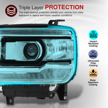 Load image into Gallery viewer, GMC Sierra 1500 2014-2018 / Sierra 2500HD 3500HD 2015-2019 LED DRL Bar Factory Style Projector Headlights Black Housing Clear Len Clear Reflector (Halogen Models Only)
