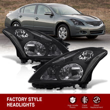 Load image into Gallery viewer, Nissan Altima Sedan 2010-2012 Factory Style Projector Headlights Black Housing Clear Len Clear Reflector (Halogen Models Only)
