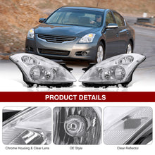 Load image into Gallery viewer, Nissan Altima Sedan 2010-2012 Factory Style Projector Headlights Chrome Housing Clear Len Clear Reflector (Halogen Models Only)
