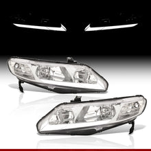 Load image into Gallery viewer, Honda Civic Sedan 2006-2011 LED DRL Bar Factory Style Headlights Chrome Housing Clear Len Clear Reflector
