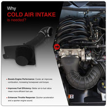 Load image into Gallery viewer, Ford Mustang 4.6L V8 2005-2009 Cold Air Intake Black + Heat Shield
