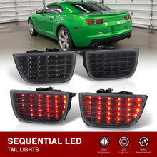 Load image into Gallery viewer, Chevrolet Camaro 2010-2013 Sequential LED Tail Lights Black Housing Clear Len
