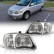 Load image into Gallery viewer, Chrysler Town &amp; Country 2001-2007 / Grand Voyager 2001-2002 / Voyager 2001-2003 / Dodge Grand Caravan 2001-2007 Factory Style Headlights Chrome Housing Clear Len Clear Reflector (Halogen Models Only)
