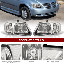 Load image into Gallery viewer, Chrysler Town &amp; Country 2001-2007 / Grand Voyager 2001-2002 / Voyager 2001-2003 / Dodge Grand Caravan 2001-2007 Factory Style Headlights Chrome Housing Clear Len Clear Reflector (Halogen Models Only)
