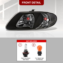 Load image into Gallery viewer, Chrysler Town &amp; Country 2001-2007 / Grand Voyager 2001-2002 / Voyager 2001-2003 / Dodge Grand Caravan 2001-2007 Factory Style Headlights Black Housing Clear Len Clear Reflector (Halogen Models Only)
