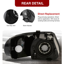 Load image into Gallery viewer, Chrysler Town &amp; Country 2001-2007 / Grand Voyager 2001-2002 / Voyager 2001-2003 / Dodge Grand Caravan 2001-2007 Factory Style Headlights Black Housing Clear Len Clear Reflector (Halogen Models Only)
