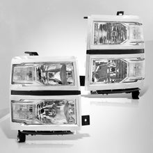 Load image into Gallery viewer, Chevrolet Silverado 1500 2014-2015 Factory Style Headlights Chrome Housing Clear Len Clear Reflector (Will Not Fit 2500 &amp; HD Models)
