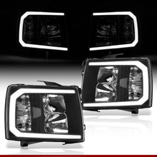 Load image into Gallery viewer, Chevrolet Silverado 2007-2013 LED DRL Bar Factory Style Headlights Black Housing Clear Len Clear Reflector
