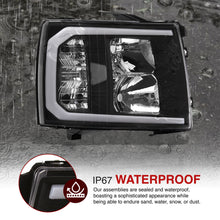 Load image into Gallery viewer, Chevrolet Silverado 2007-2013 LED DRL Bar Factory Style Headlights Black Housing Clear Len Clear Reflector
