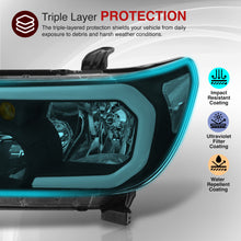 Load image into Gallery viewer, Toyota Tundra 2007-2013 / Sequoia 2008-2017 LED DRL Bar Factory Style Headlights Black Housing Clear Len Clear Reflector
