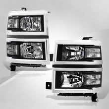 Load image into Gallery viewer, Chevrolet Silverado 1500 2014-2015 Factory Style Headlights Black Housing Clear Len Clear Reflector (Will Not Fit 2500 &amp; HD Models)
