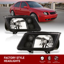 Load image into Gallery viewer, Volkswagen Jetta 1999-2004 Factory Style Headlights + Euro Fogs Black Housing Clear Len Clear Reflector

