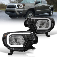 Load image into Gallery viewer, Toyota Tacoma 2012-2015 LED DRL Bar Factory Style Headlights Black Housing Clear Len Clear Reflector
