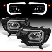Load image into Gallery viewer, Toyota Tacoma 2012-2015 LED DRL Bar Factory Style Headlights Black Housing Clear Len Clear Reflector
