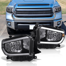 Load image into Gallery viewer, Toyota Tundra 2014-2021 LED DRL Bar Factory Style Headlights Black Housing Clear Len Clear Reflector (Halogen Models Only)
