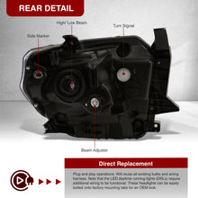 Load image into Gallery viewer, Toyota Tundra 2014-2021 LED DRL Bar Factory Style Headlights Black Housing Clear Len Clear Reflector (Halogen Models Only)

