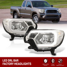 Load image into Gallery viewer, Toyota Tacoma 2012-2015 LED DRL Bar Factory Style Headlights Chrome Housing Clear Len Clear Reflector
