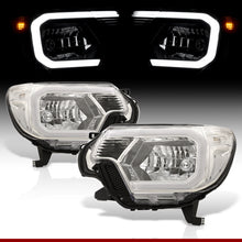 Load image into Gallery viewer, Toyota Tacoma 2012-2015 LED DRL Bar Factory Style Headlights Chrome Housing Clear Len Clear Reflector
