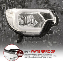 Load image into Gallery viewer, Toyota Tacoma 2012-2015 LED DRL Bar Factory Style Headlights Chrome Housing Clear Len Clear Reflector
