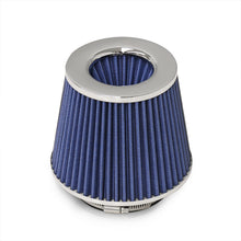 Load image into Gallery viewer, Universal 3.875" Air Filter Chrome Top / Blue Body / Chrome Bottom
