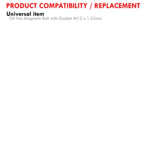 Load image into Gallery viewer, Oil Pan Magnetic Bolt with Gasket M12 x 1.25 Black for Infiniti/Lexus/Nissan/Toyota
