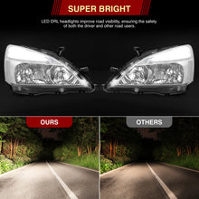 Load image into Gallery viewer, Honda Accord 2003-2007 LED DRL Bar Factory Style Headlights Chrome Housing Clear Len Clear Reflector
