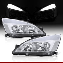 Load image into Gallery viewer, Honda Accord 2003-2007 LED DRL Bar Factory Style Headlights Chrome Housing Clear Len Clear Reflector
